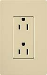 Lutron CAR-15H-IV Claro 15A Duplex Receptacle, Not Tamper Resistant, in Ivory
