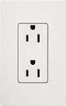 Lutron CAR-15H-WH Claro 15A Duplex Receptacle, Not Tamper Resistant, in White