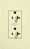 Lutron CAR-20-DDTR-AL Claro Tamper Resistant 20A Duplex Receptacle for Dimming Use in Almond
