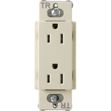 Lutron CARS-15-TR-AL Claro Tamper Resistant 15A Duplex Receptacle in Almond