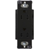 Lutron CARS-15-TR-BL Claro Tamper Resistant 15A Duplex Receptacle in Black
