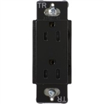 Lutron CARS-15-TR-BL Claro Tamper Resistant 15A Duplex Receptacle in Black