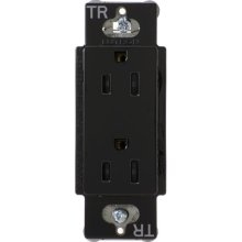 Lutron CARS-15-TR-BL Claro Tamper Resistant 15A Duplex Receptacle in Black