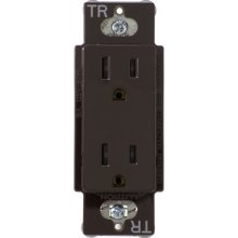 Lutron CARS-15-TR-BR Claro Tamper Resistant 15A Duplex Receptacle in Brown