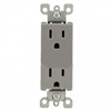 Lutron CARS-15-TR-GR Claro Tamper Resistant 15A Duplex Receptacle in Gray