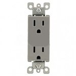 Lutron CARS-15-TR-GR Claro Tamper Resistant 15A Duplex Receptacle in Gray