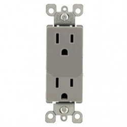 Lutron CARS-15-TR-GR Claro Tamper Resistant 15A Duplex Receptacle in Gray