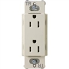 Lutron CARS-15-TR-LA Claro Tamper Resistant 15A Duplex Receptacle in Light Almond