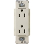 Lutron CARS-15-TR-LA Claro Tamper Resistant 15A Duplex Receptacle in Light Almond