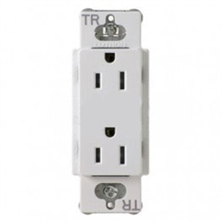 Lutron CARS-15-TR-WH Claro Tamper Resistant 15A Duplex Receptacle in White