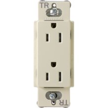 Lutron CARS-15-TRH-AL Claro Tamper Resistant 15A Duplex Receptacle in Almond