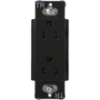 Lutron CARS-15-TRH-BL Claro Tamper Resistant 15A Duplex Receptacle in Black