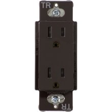 Lutron CARS-15-TRH-BR Claro Tamper Resistant 15A Duplex Receptacle in Brown