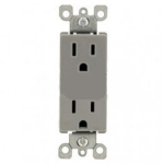 Lutron CARS-15-TRH-GR Claro Tamper Resistant 15A Duplex Receptacle in Gray