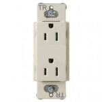 Lutron CARS-15-TRH-IV Claro Tamper Resistant 15A Duplex Receptacle in Ivory