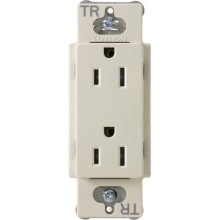 Lutron CARS-15-TRH-LA Claro Tamper Resistant 15A Duplex Receptacle in Light Almond