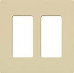 Lutron CW-2-IV Claro Screwless Wallplate 2 Gang in Ivory