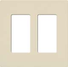 Lutron CW-2-LA Claro Screwless Wallplate 2 Gang in Light Almond