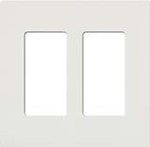 Lutron CW-2-WH Claro Screwless Wallplate 2 Gang in White