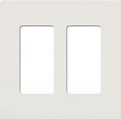 Lutron CW-2-WH Claro Screwless Wallplate 2 Gang in White