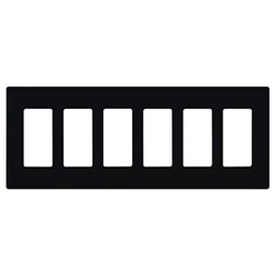 Lutron CW-6-BL Claro Screwless Wallplate 6 Gang in Black