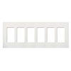 Lutron CW-6-WH Claro Screwless Wallplate 6 Gang in White