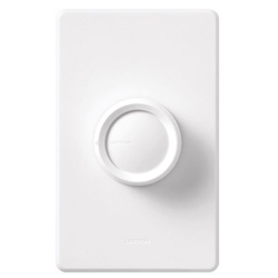 Lutron D-600PH-DK 600W Single Pole Push Rotary Dimmer with Dual Knob Color Ivory and White