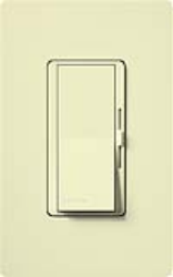 Lutron DV-603PGH-AL Diva 600W Incandescent / Halogen Single Pole / 3-Way Eco-Dimmer in Almond