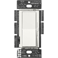 Lutron DVSCF-103P-RW Diva Satin 120V / 8A Fluorescent 3-Wire / Hi-Lume LED Single Pole / 3-Way Dimmer in Architectural White