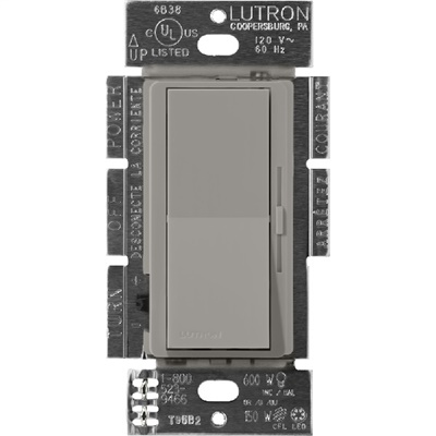 Lutron DVSCLV-103P-CS Diva Satin 1000VA, 800W Magnetic Low Voltage 3-Way Dimmer in Cobblestone