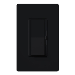 Lutron DVW-600PH-BL Diva 600W Incandescent / Halogen Single Pole Dimmer with Wallplate in Black