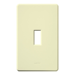 Lutron FG-1-AL Fassada 1-Gang Wallplate, Traditional Opening, Gloss Finish in Almond