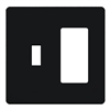 Lutron FG-2-TD-BL Fassada, 2-Gang Wallplate, Combination Opening, Gloss Finish in Black