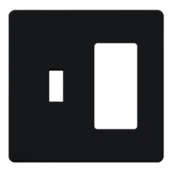 Lutron FG-2-TD-BL Fassada, 2-Gang Wallplate, Combination Opening, Gloss Finish in Black