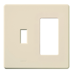 Lutron FG-2-TD-LA Fassada, 2-Gang Wallplate, Combination Opening, Gloss Finish in Light Almond