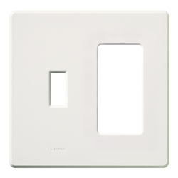 Lutron FG-2-TD-WH Fassada, 2-Gang Wallplate, Combination Opening, Gloss Finish in White