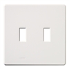 Lutron FG-2-WH Fassada 2-Gang Wallplate, Traditional Opening, Gloss Finish in White