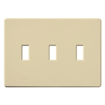 Lutron FG-3-IV Fassada 3-Gang Wallplate, Traditional Opening, Gloss Finish in Ivory