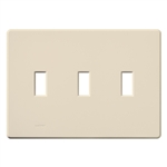 Lutron FG-3-LA Fassada 3-Gang Wallplate, Traditional Opening, Gloss Finish in Light Almond