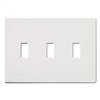 Lutron FG-3-WH Fassada 3-Gang Wallplate, Traditional Opening, Gloss Finish in White
