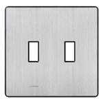 Lutron FW-2-SS Fassada 2-Gang Wallplate, Traditional Opening, in Stainless Steel