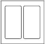 Lutron LFGP-S2-CWH Pico Glass Wallplate Double in Clear Glass with White Paint