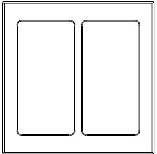 Lutron LFGP-S2-GWH Pico Glass Wallplate Double in Green Glass with White Paint