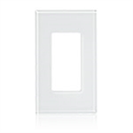 Lutron LFGR-1-CWH Designer Glass Wallplate 1 Gang in Clear Glass with White Paint