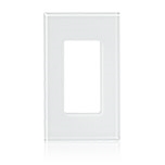 Lutron LFGR-1-CWH Designer Glass Wallplate 1 Gang in Clear Glass with White Paint