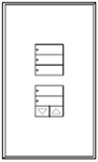 Lutron LFGR-W1RLDN-CWH Architectural Non-Insert Style seeTouch Glass Dual Group with Raise/Lower Wallplate in Clear Glass with White Paint