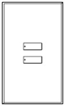 Lutron LFGR-W2BSN-CWH Architectural Non-Insert Style seeTouch Glass 2 Button Wallplate in Clear Glass with White Paint