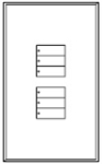 Lutron LFGR-W3BDN-CWH Architectural Non-Insert Style seeTouch Glass Dual Group Wallplate in Clear Glass with White Paint