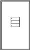 Lutron LFGR-W3BN-CWH Architectural Non-Insert Style seeTouch Glass 3 Button Wallplate in Clear Glass with White Paint