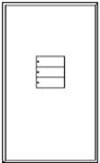 Lutron LFGR-W3BN-CWH Architectural Non-Insert Style seeTouch Glass 3 Button Wallplate in Clear Glass with White Paint